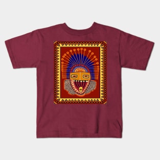 VooDou Shaman Tribal Mask Kids T-Shirt